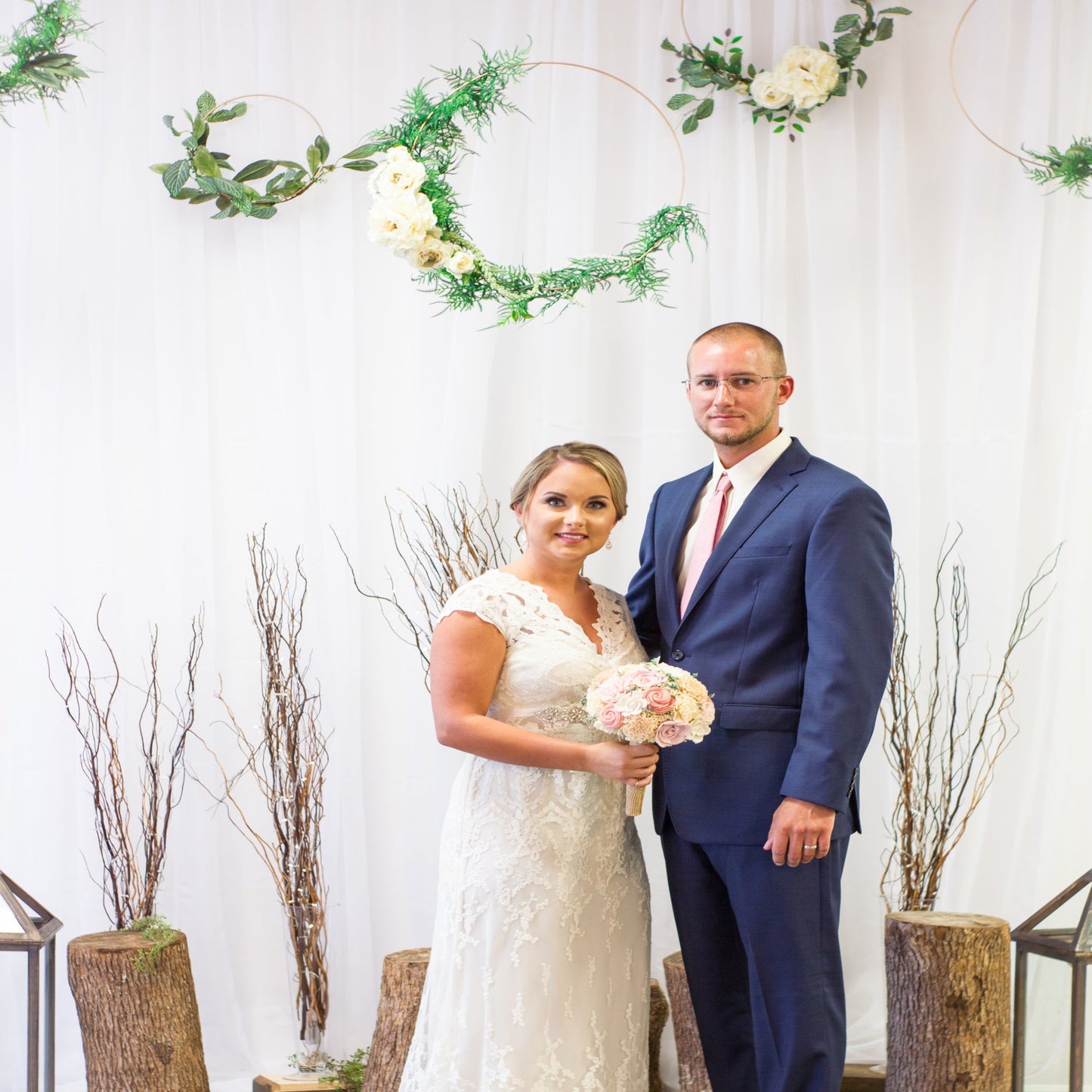 Gold Flower Ring & Sheer Backdrop