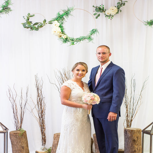 Gold Flower Ring & Sheer Backdrop