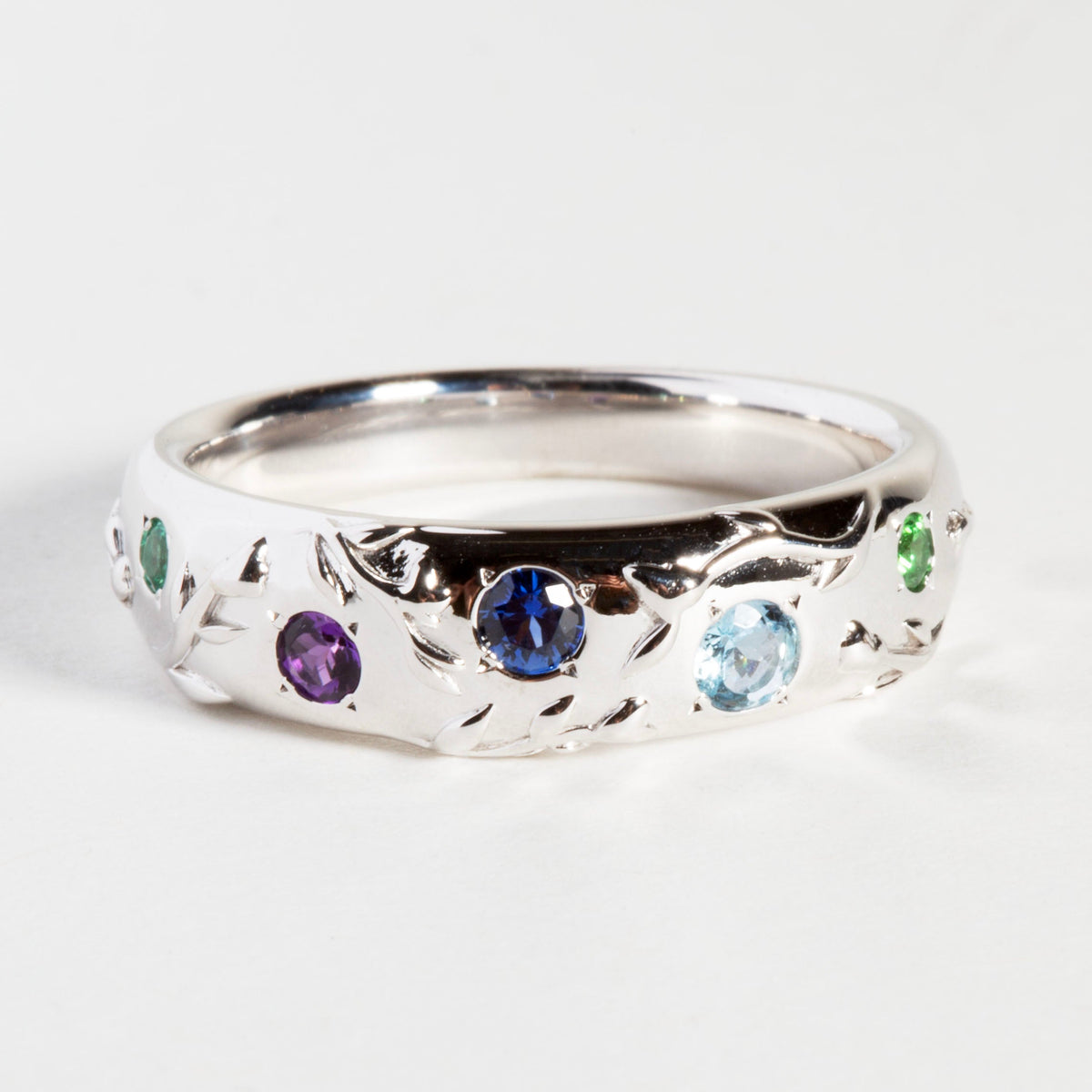 MULTI GEMSTONE WEDDING BAND II