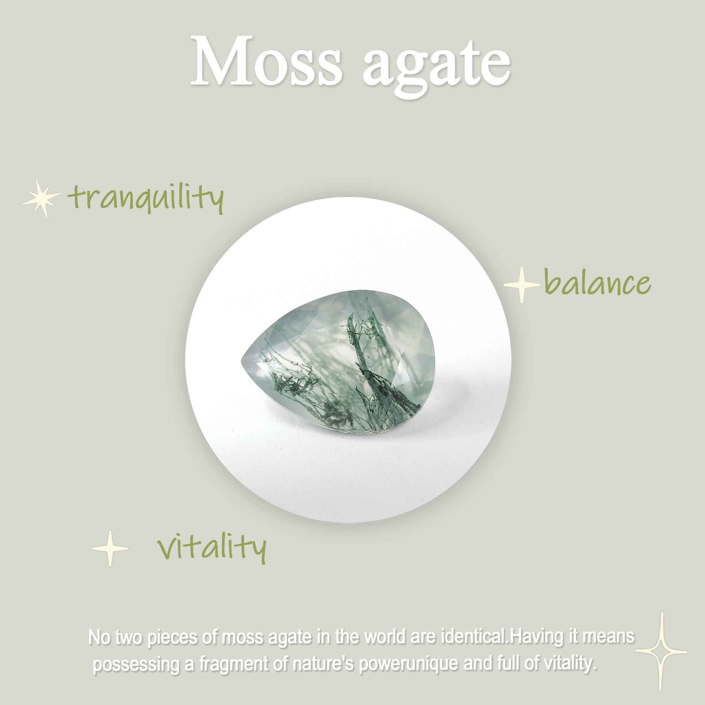 Nature-Inspired Emerald Cut Moss Agate & Pear Cut Moonstone Two-Stone Necklace
