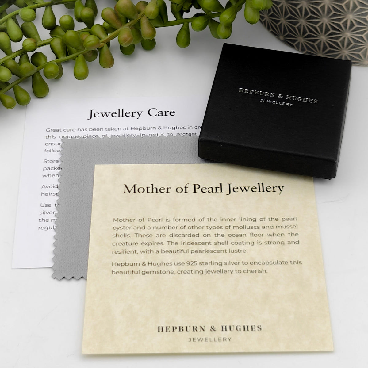 Mother of Pearl Triple Hoop Pendant in Sterling Silver | June Birthday Gift