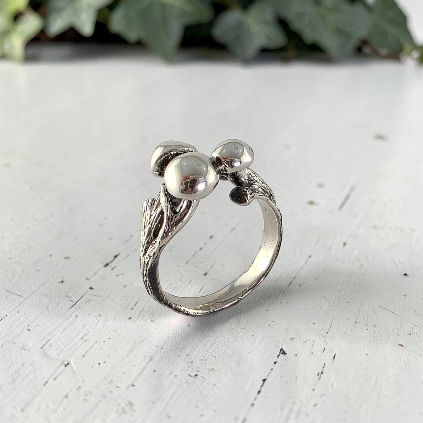 Sterling Silver Mushroom Ring - Hand-sculpted Nature-Inspired Jewelry