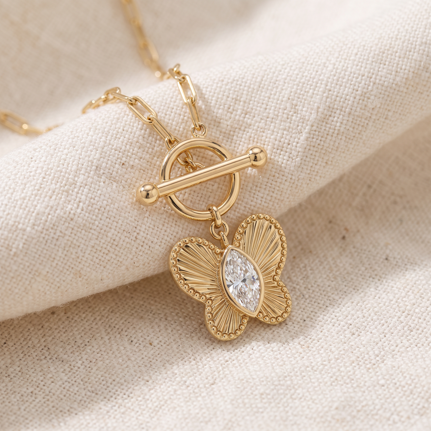 Certified 1Ct Diamond Marquise Solitaire Necklace 14k Yellow Gold 18"