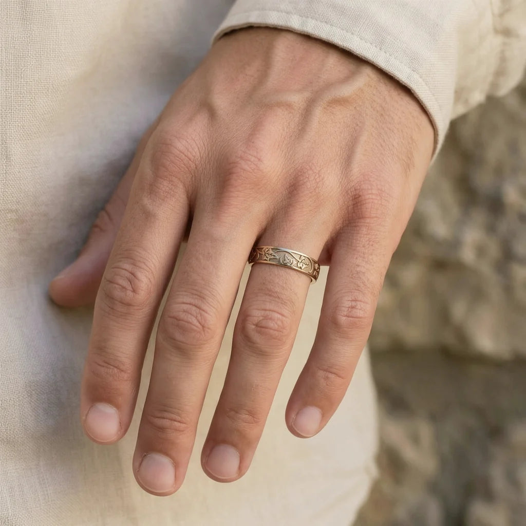 Sylvie’s Wedding Pair | His Ivy Band & Her Diamond Ring