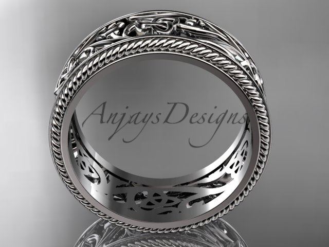 Celtic Wedding Band Trinity Knot Women's Ring Irish Knot Wedding Band Nature Inspired Bridal Ring