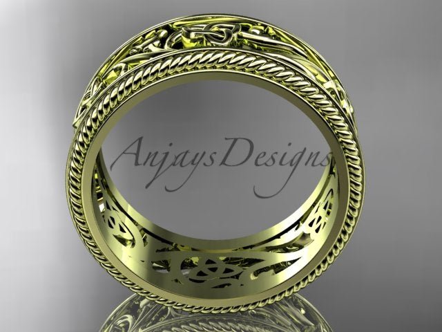 Celtic Wedding Band Trinity Knot Women's Ring Irish Knot Wedding Band Nature Inspired Bridal Ring