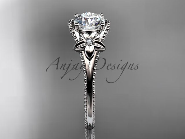1 CT Lab Grown Diamond Engagement Ring Nature Inspired Ring Dainty