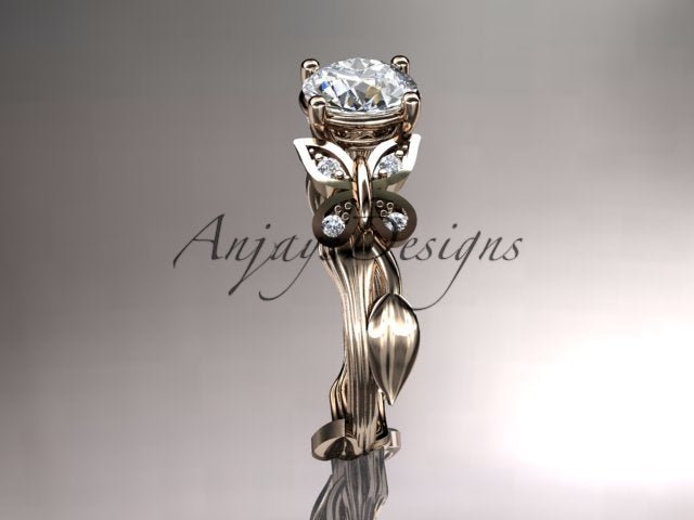 Butterfly Engagement Ring 1 CT IGI Certified Lab Grown Diamond Ring Nature Inspired Floral Design