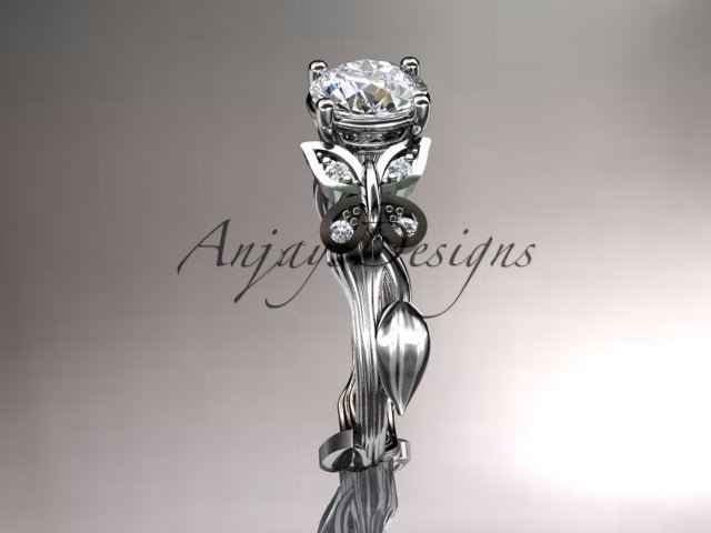 Butterfly Engagement Ring 1 CT IGI Certified Lab Grown Diamond Ring Nature Inspired Floral Design