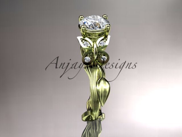 Butterfly Engagement Ring 1 CT IGI Certified Lab Grown Diamond Ring Nature Inspired Floral Design