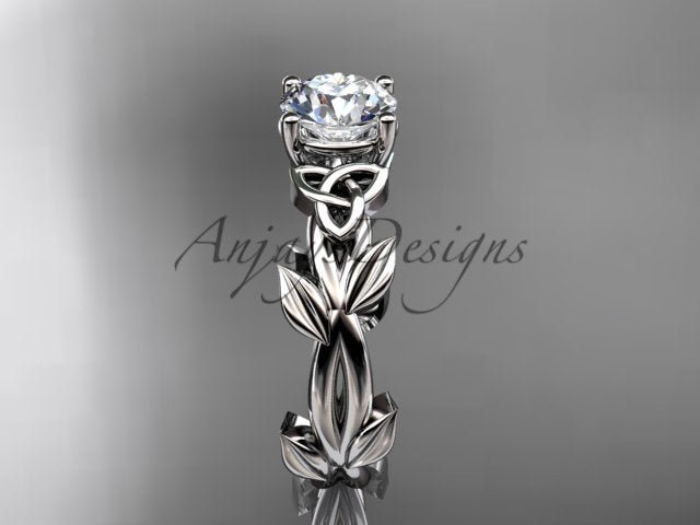Celtic Knot Engagement Ring 1 CT Lab Grown Diamond Nature Inspired