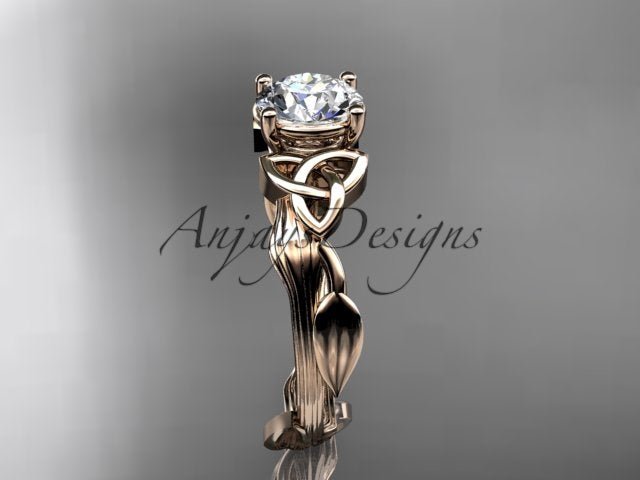 Celtic Diamond Solitaire Wedding Ring 1 CT Lab Grown Diamond Celtic Knot Ring