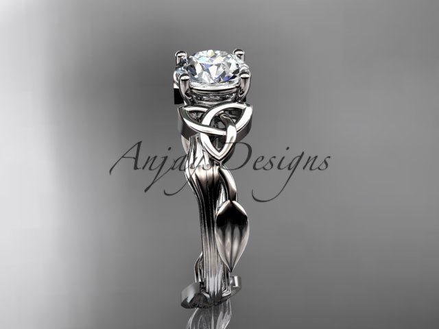 Celtic Diamond Solitaire Wedding Ring 1 CT Lab Grown Diamond Celtic Knot Ring