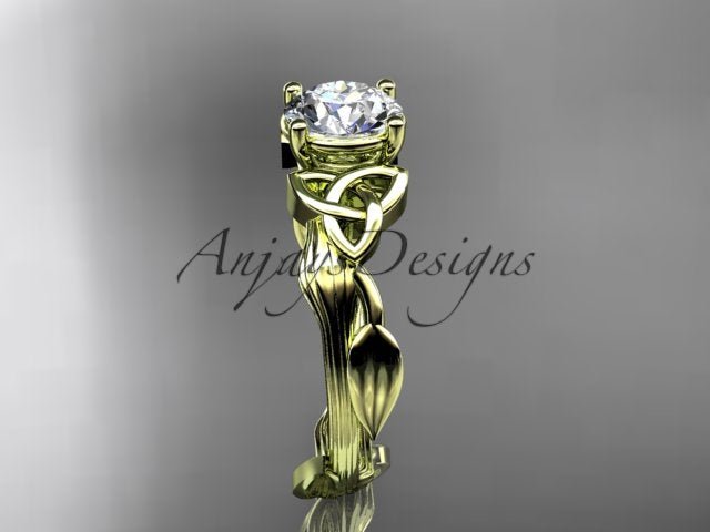 Celtic Diamond Solitaire Wedding Ring 1 CT Lab Grown Diamond Celtic Knot Ring