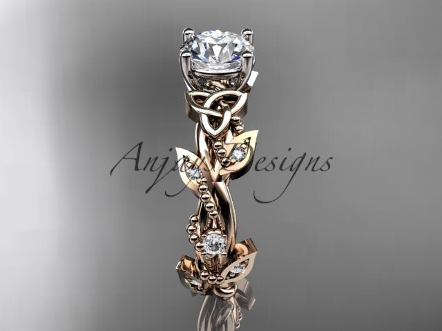 Celtic Trinity Knot Ring Nature Inspired Bridal 1 Carat Lab Grown Diamond Ring
