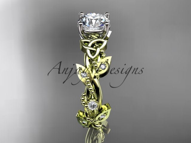 Celtic Trinity Knot Ring Nature Inspired Bridal 1 Carat Lab Grown Diamond Ring