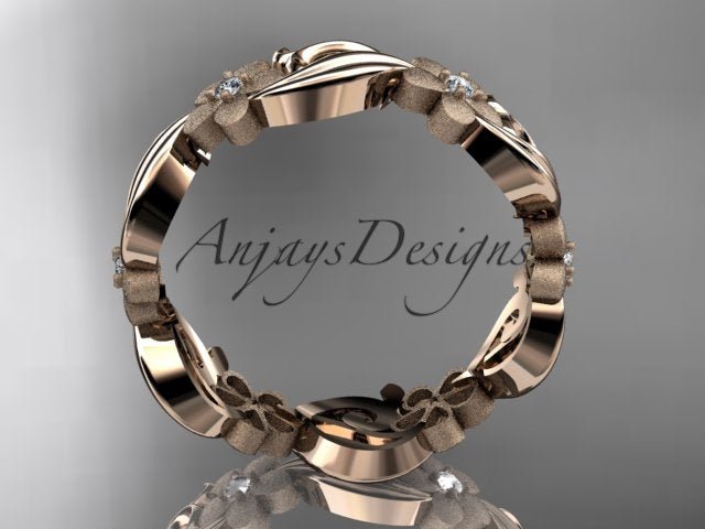 Diamond Flower Ring Nature Inspired Wedding Band Lab Grown Diamond