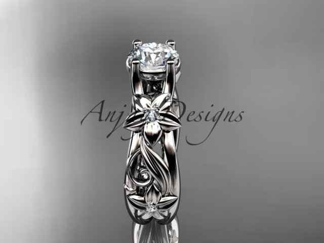 Unique Diamond Flower Engagement Ring Floral Wedding Ring Nature Inspired 1 Carat Lab Grown Diamond
