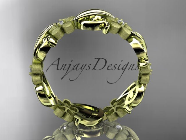 Diamond Flower Ring Nature Inspired Wedding Band Lab Grown Diamond