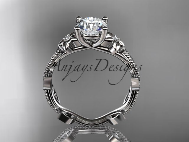 1 Carat Diamond Nature Inspired Flower Engagement Ring