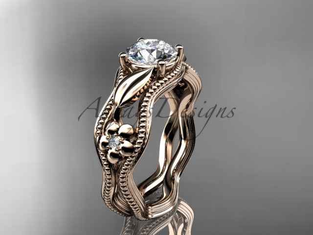 Nature Inspire Diamond Engagement Ring Lab Grown Diamond Flower Ring IGI Certified