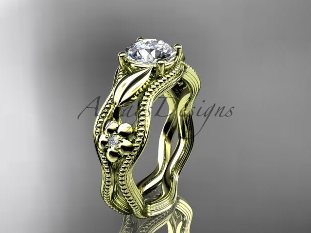 Nature Inspire Diamond Engagement Ring Lab Grown Diamond Flower Ring IGI Certified