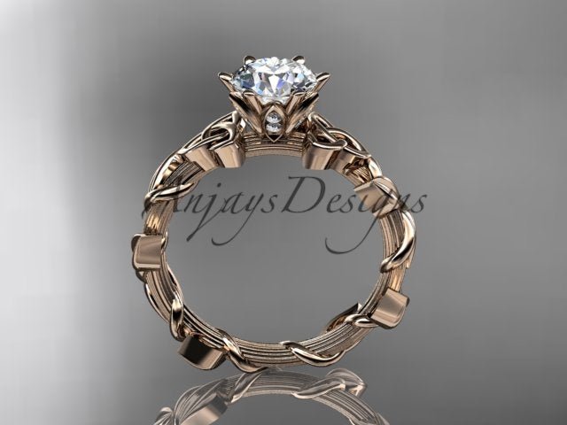 Nature Inspired Celtic Engagement Ring 1 Carat Diamond Trinity Knot Nature Ring IGI Certified