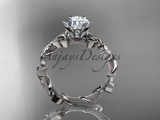 Nature Inspired Celtic Engagement Ring 1 Carat Diamond Trinity Knot Nature Ring IGI Certified