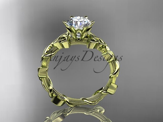 Nature Inspired Celtic Engagement Ring 1 Carat Diamond Trinity Knot Nature Ring IGI Certified