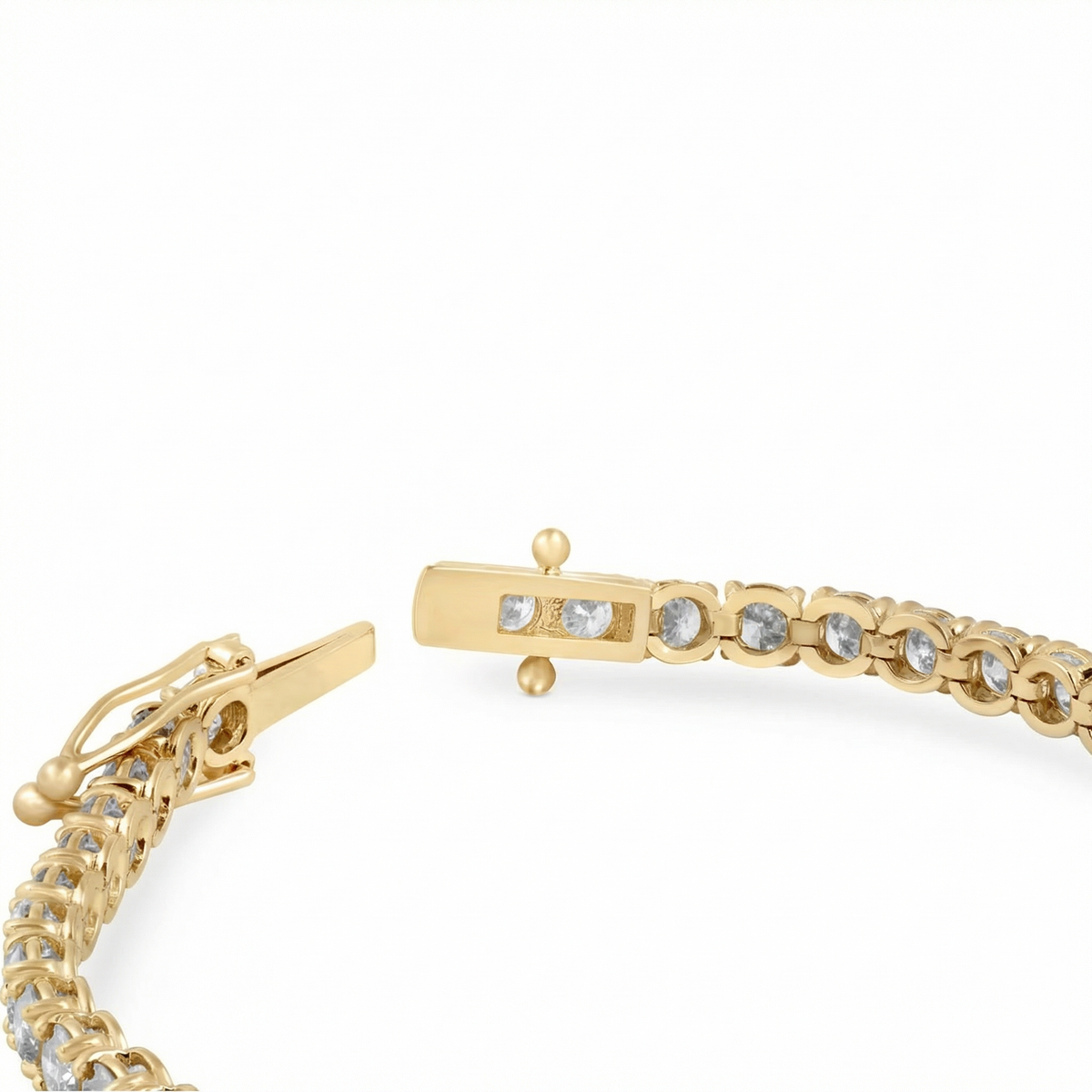 13Ct Round-Cut Diamond Tennis Bracelet 14k Yellow Gold 7" Lab Grown (F/VS)