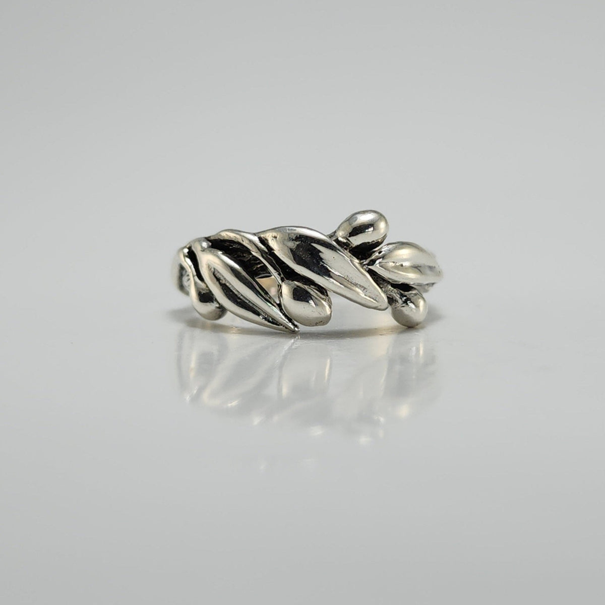 Olive Branch Leaf Statement Ring