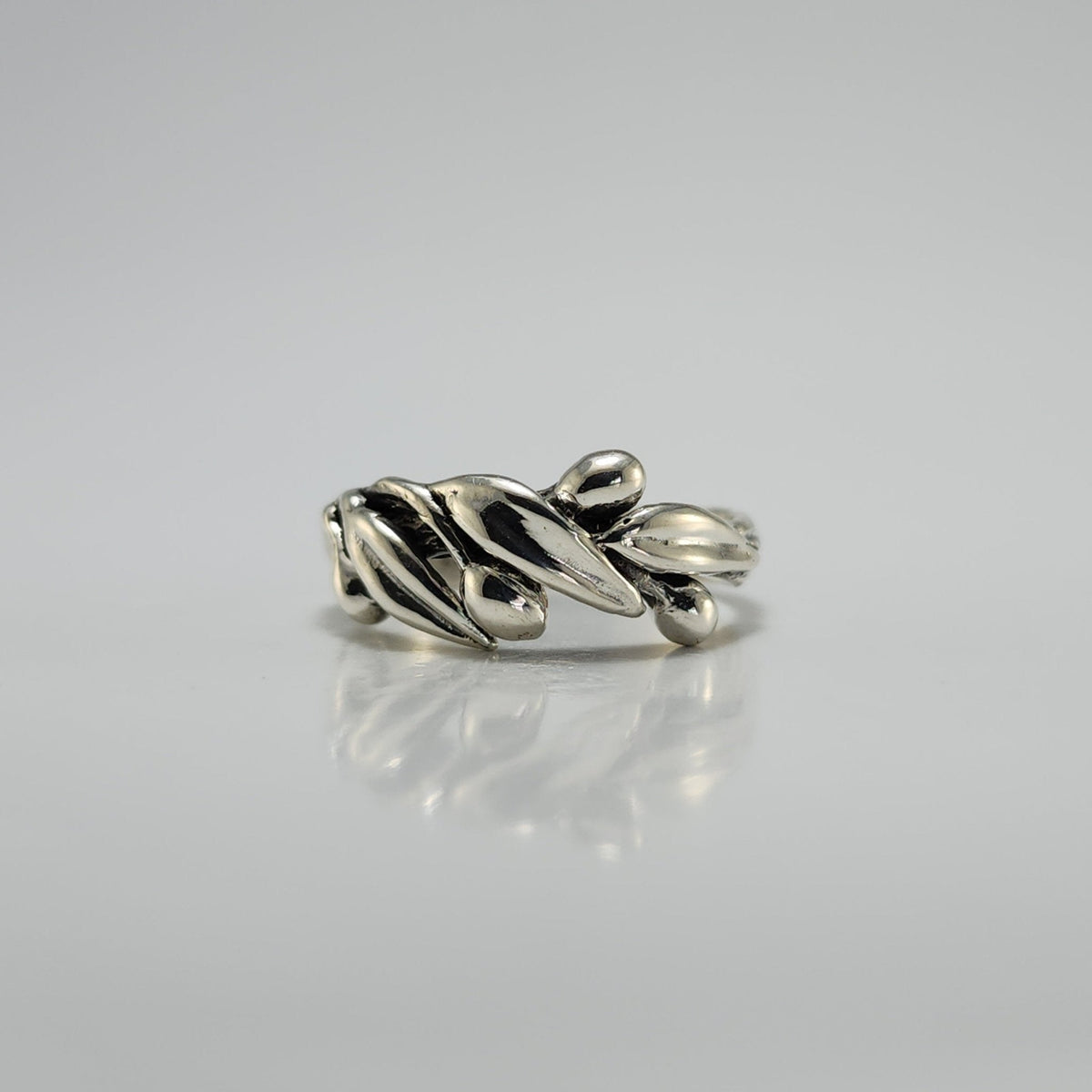 Olive Branch Leaf Statement Ring