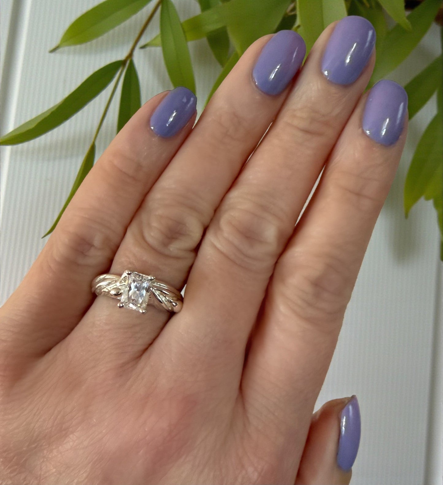 Olive Branch Moissanite Engagement Ring