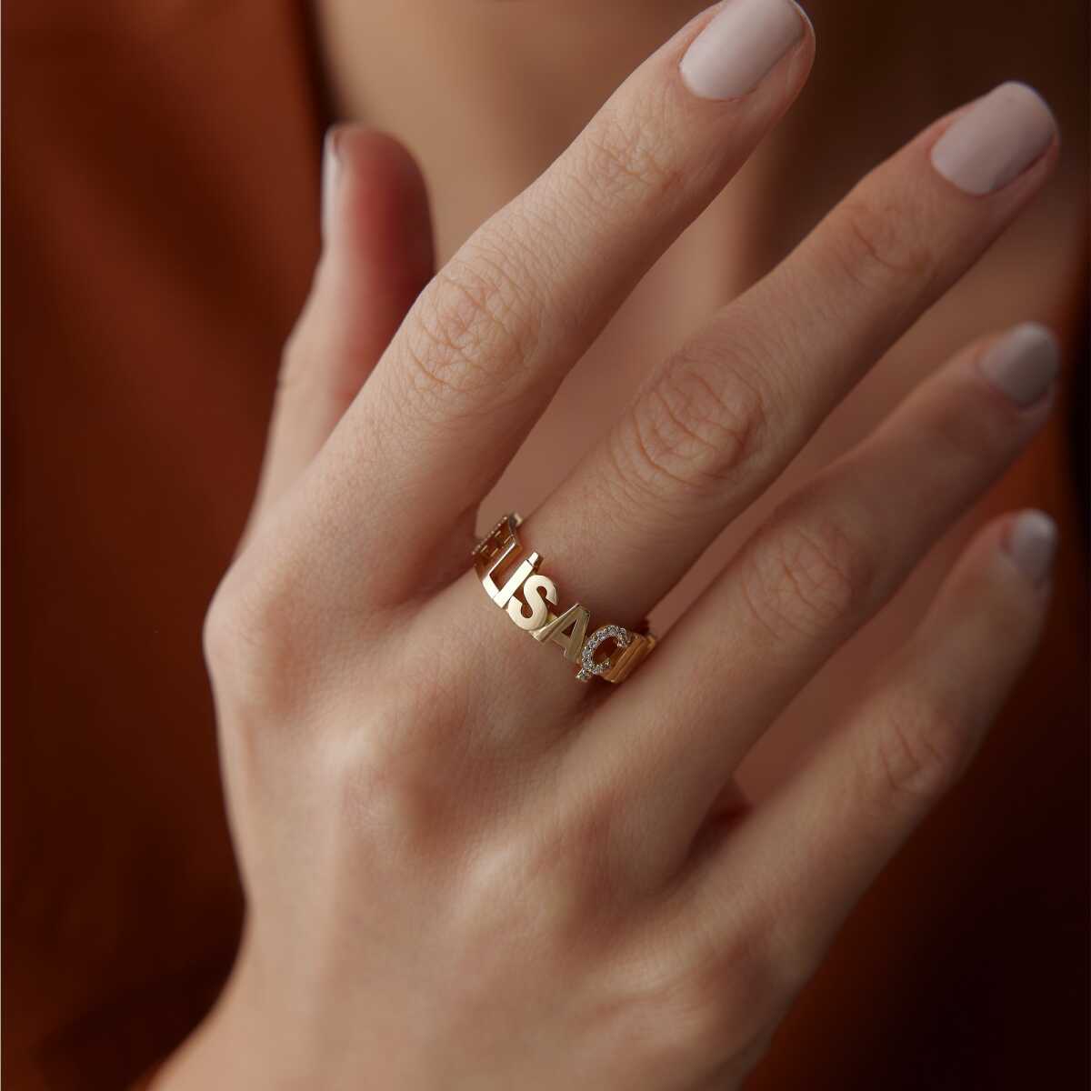 Fifteen Letter Personalized Name Ring