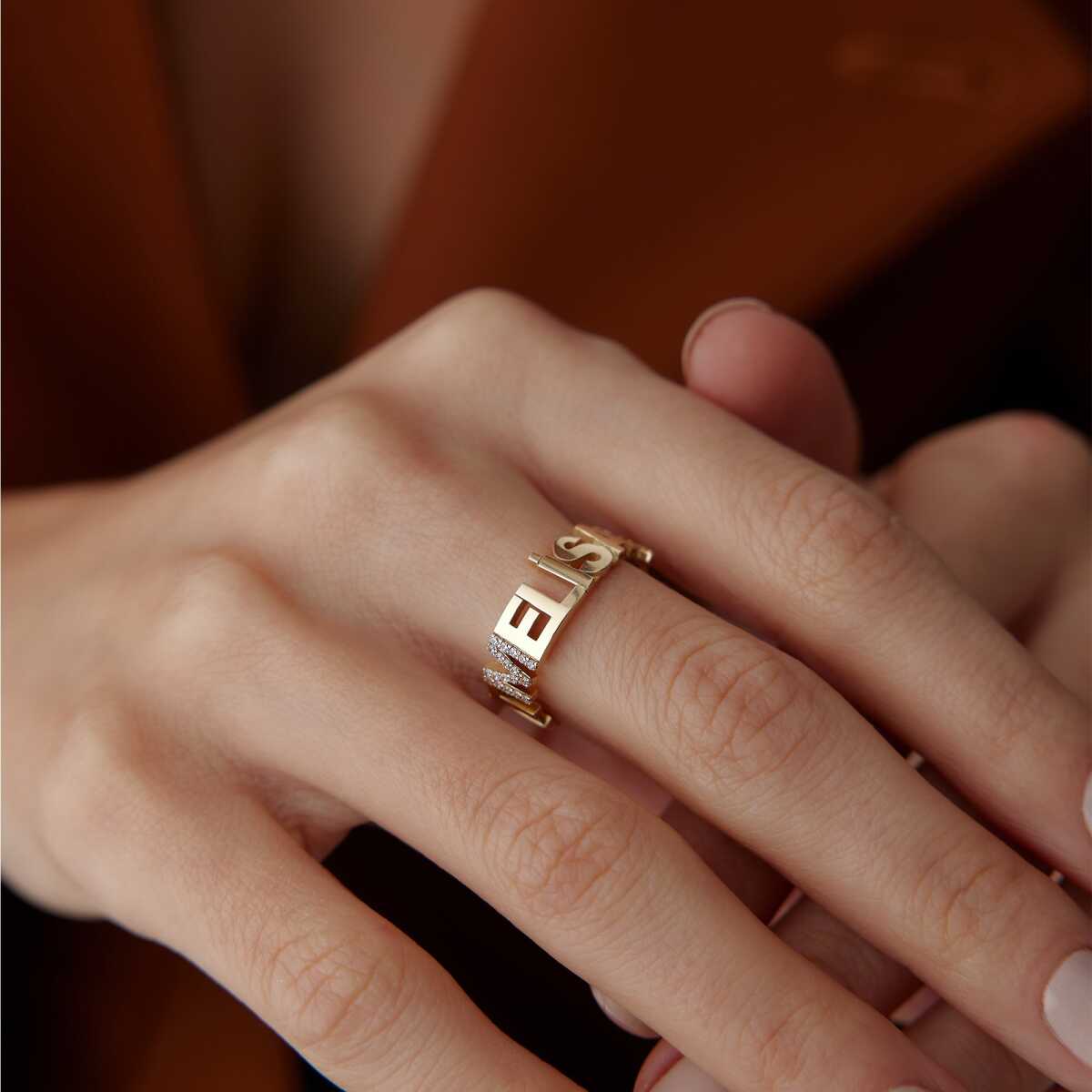 Fifteen Letter Personalized Name Ring