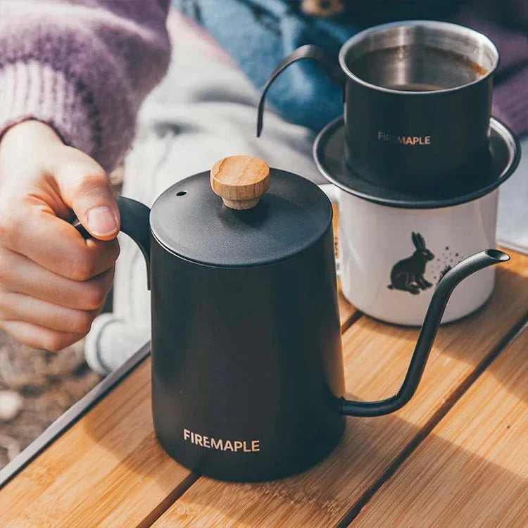 ORCA 600ML COFFEE KETTLE & MAKER & Orange Gas lantern SET