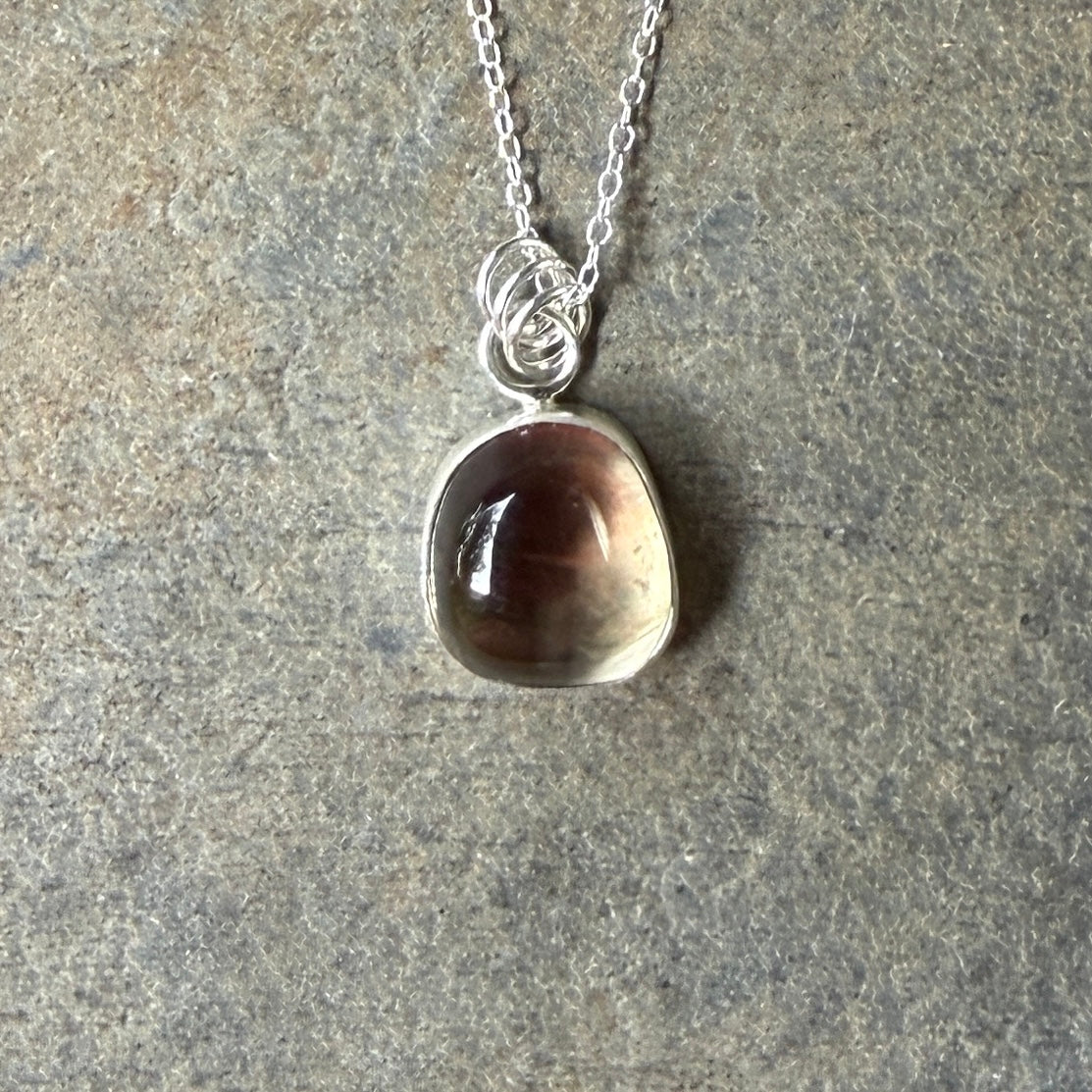 Green Shiller Oregon Sunstone Pendant Necklace | Sterling Silver | PNW Gemstone