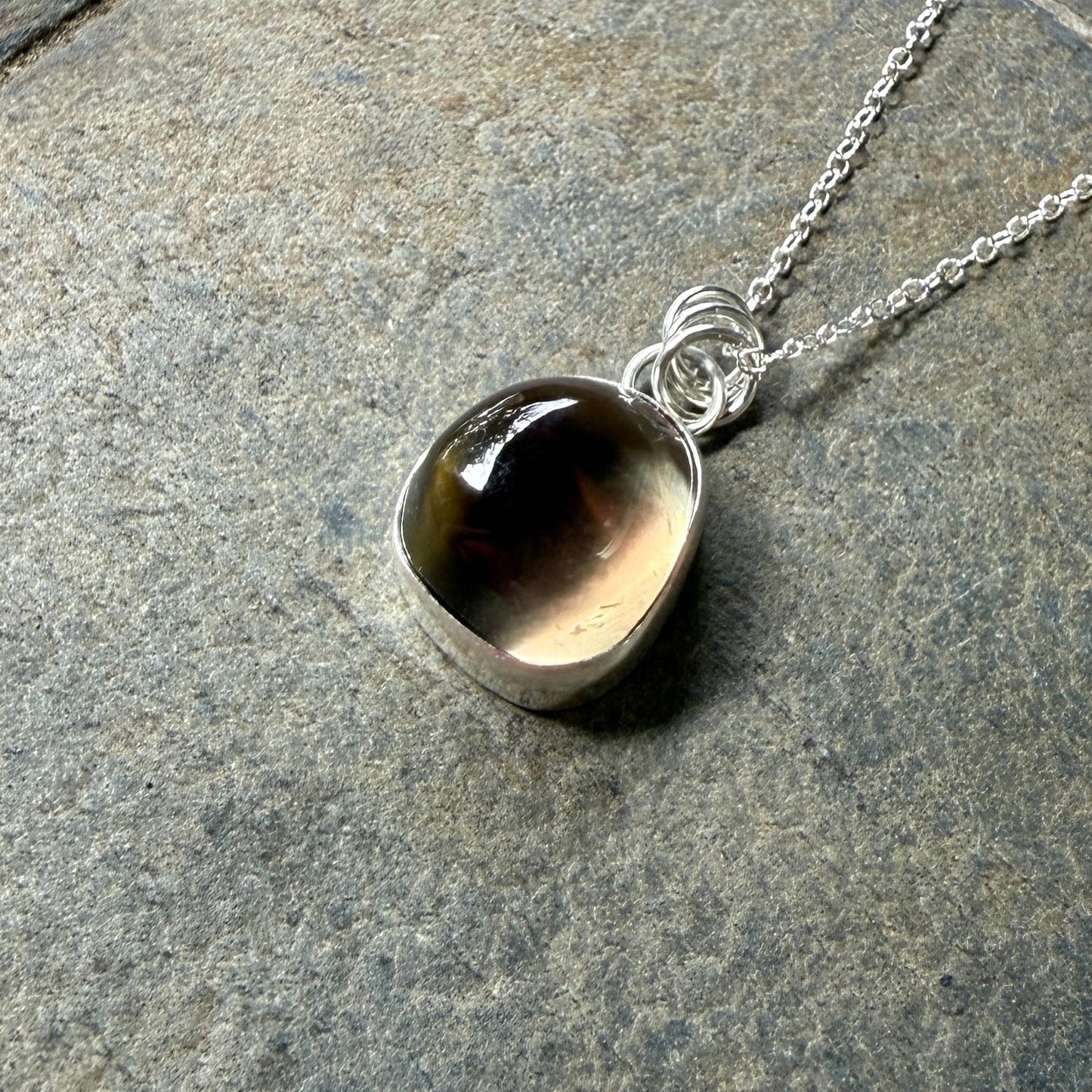 Green Shiller Oregon Sunstone Pendant Necklace | Sterling Silver | PNW Gemstone