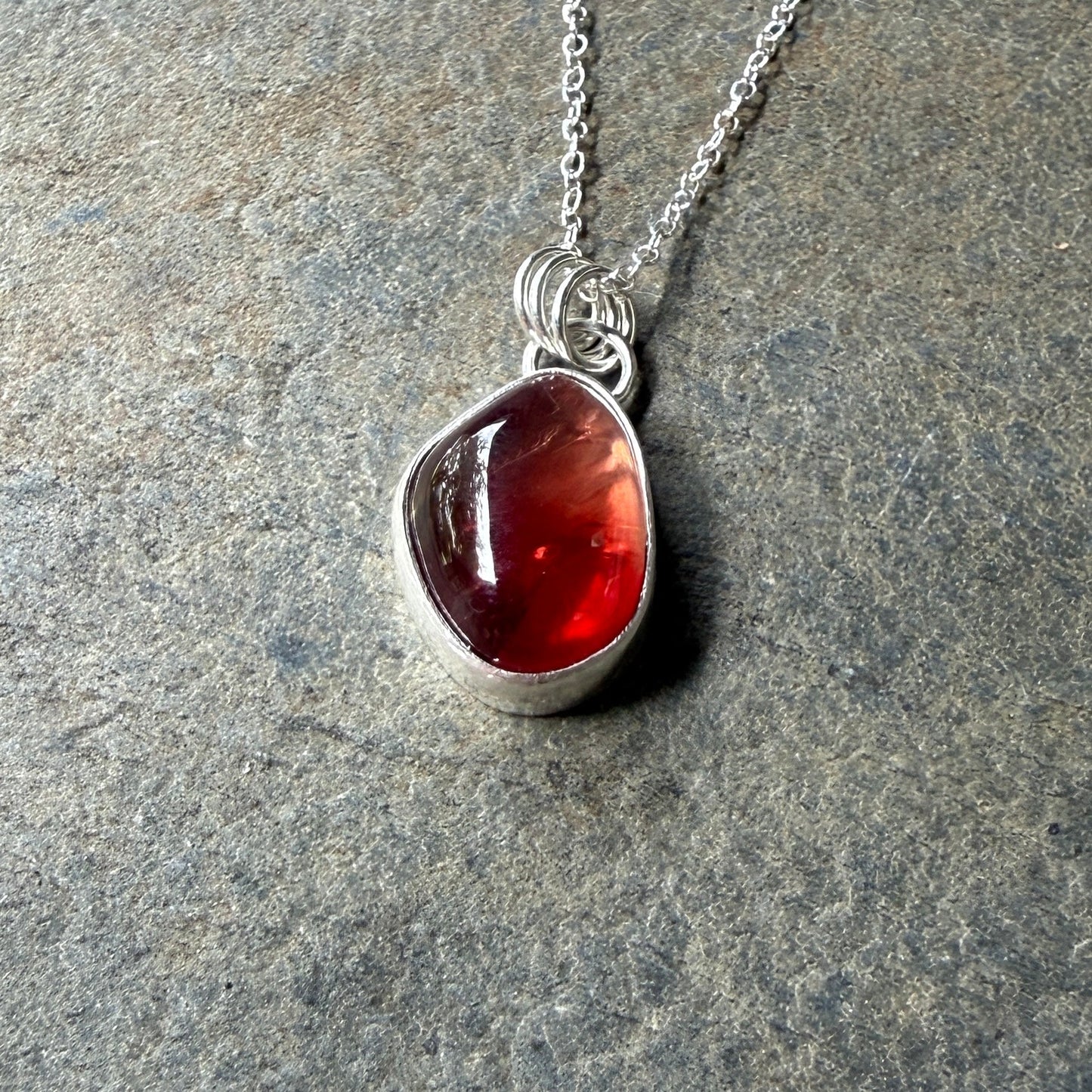 Red Oregon Sunstone Pendant Necklace | Sterling Silver | PNW Gemstone Jewelry