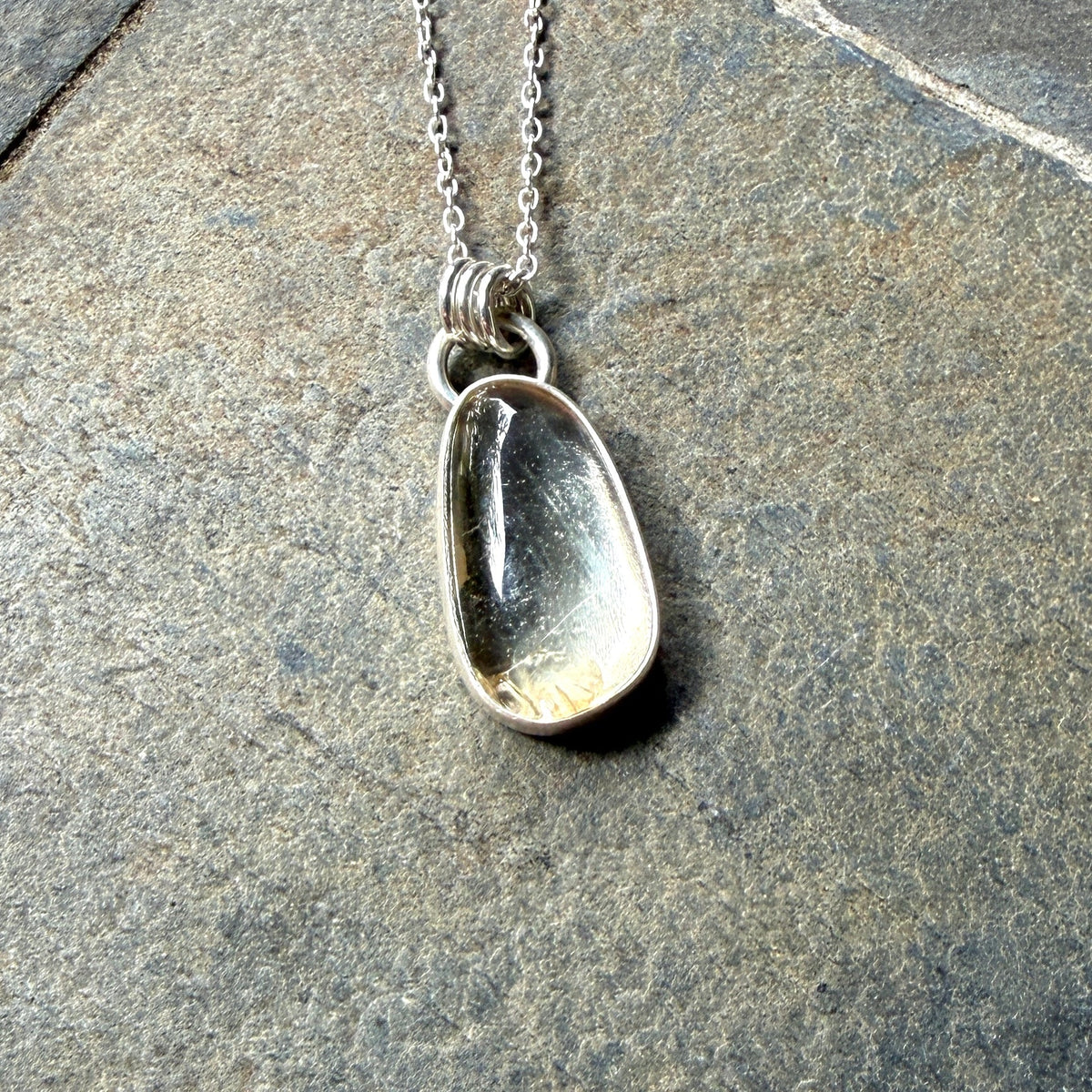 Champagne Oregon Sunstone Pendant Necklace | Sterling Silver | PNW Gemstone