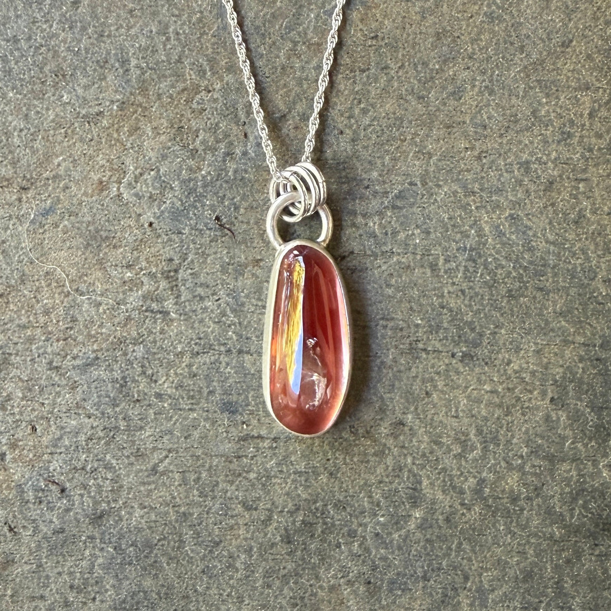 Red Oregon Sunstone Pendant Necklace | Sterling Silver | One Of A Kind PNW Gemstone