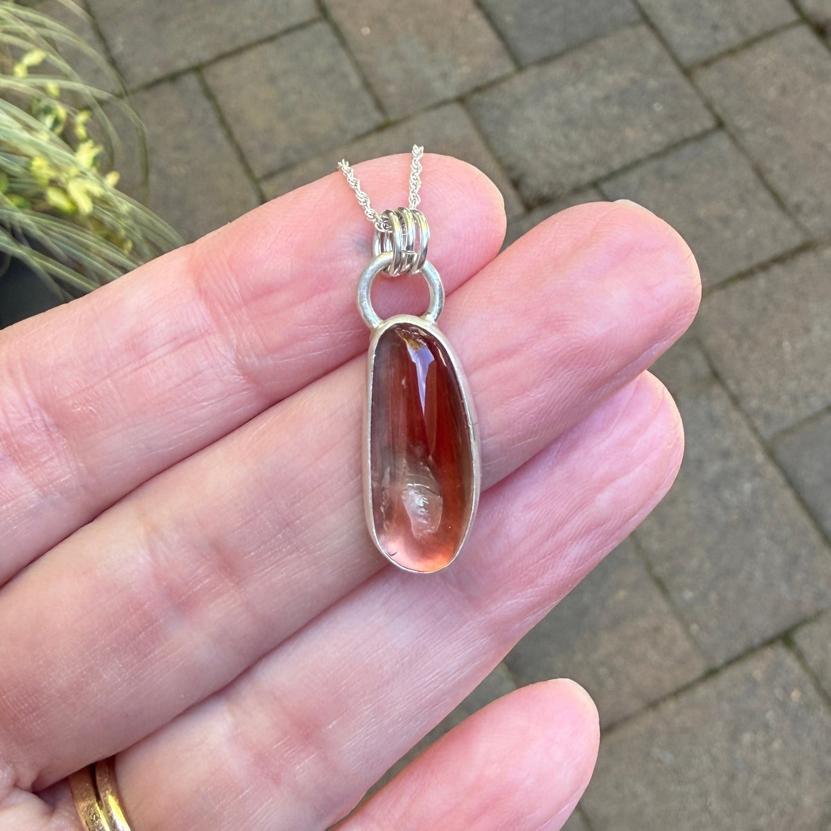 Red Oregon Sunstone Pendant Necklace | Sterling Silver | One Of A Kind PNW Gemstone