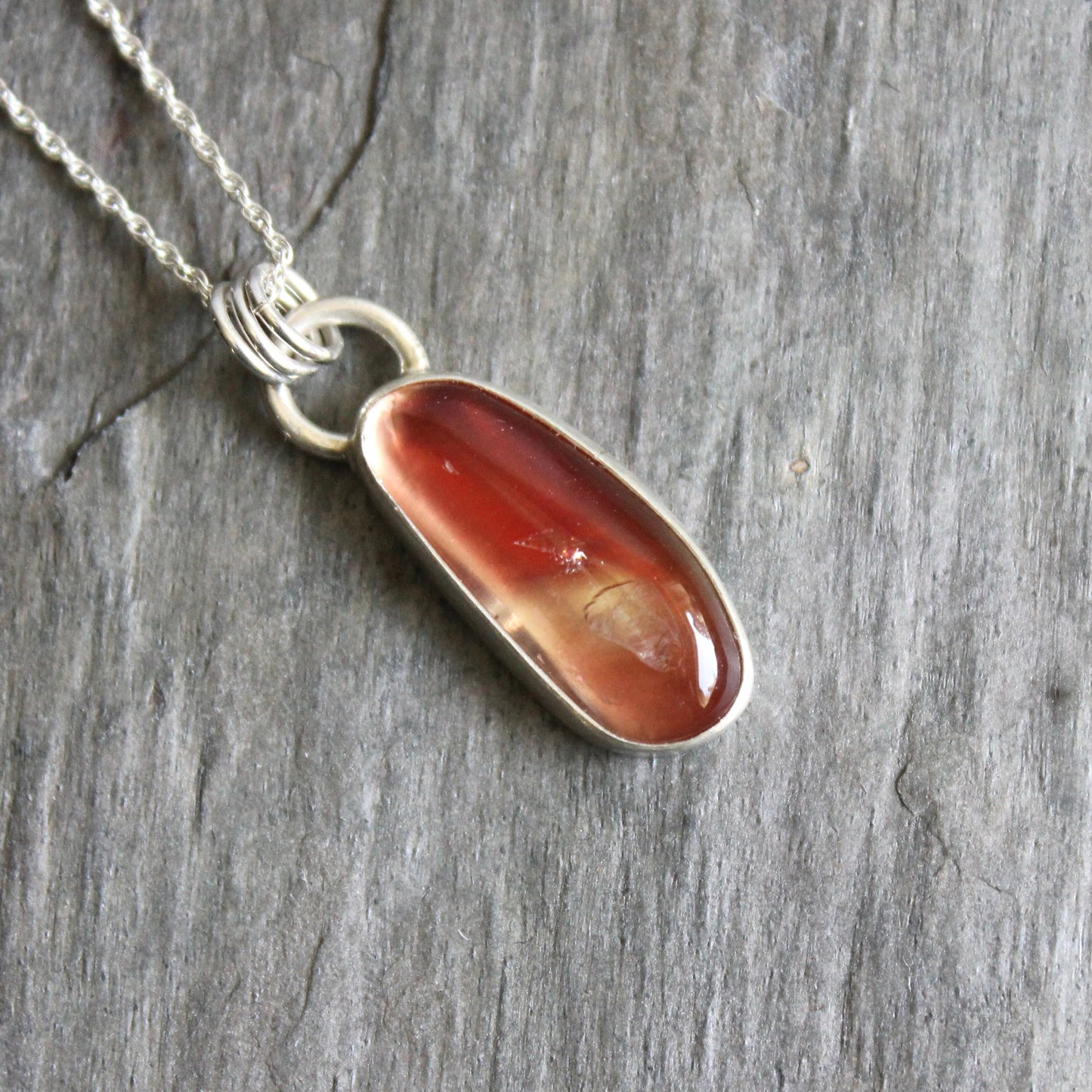 Red Oregon Sunstone Pendant Necklace | Sterling Silver | One Of A Kind PNW Gemstone