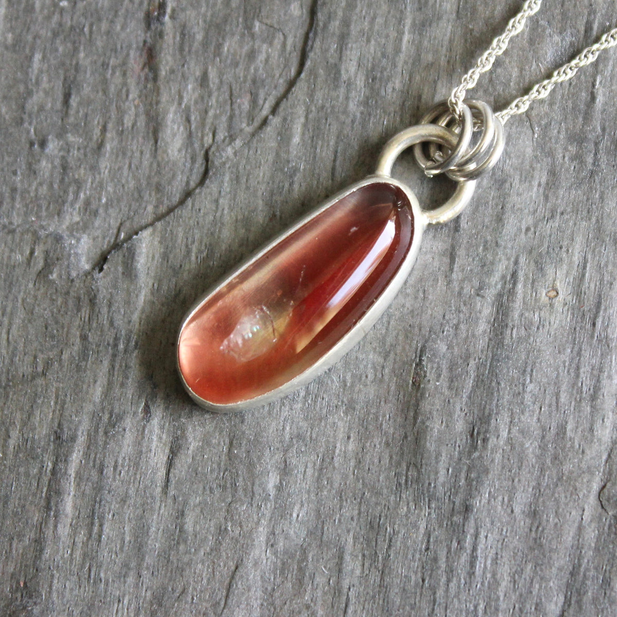 Red Oregon Sunstone Pendant Necklace | Sterling Silver | One Of A Kind PNW Gemstone