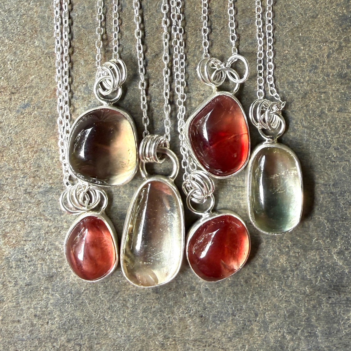 Red Oregon Sunstone Freeform Pendant Necklace | Sterling Silver | PNW Gemstone