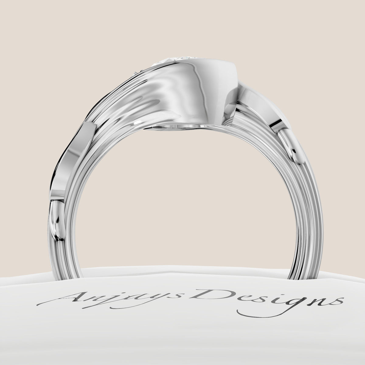 2 Carat Oval Diamond Engagement Ring Nature Inspired Ring IGI Certified