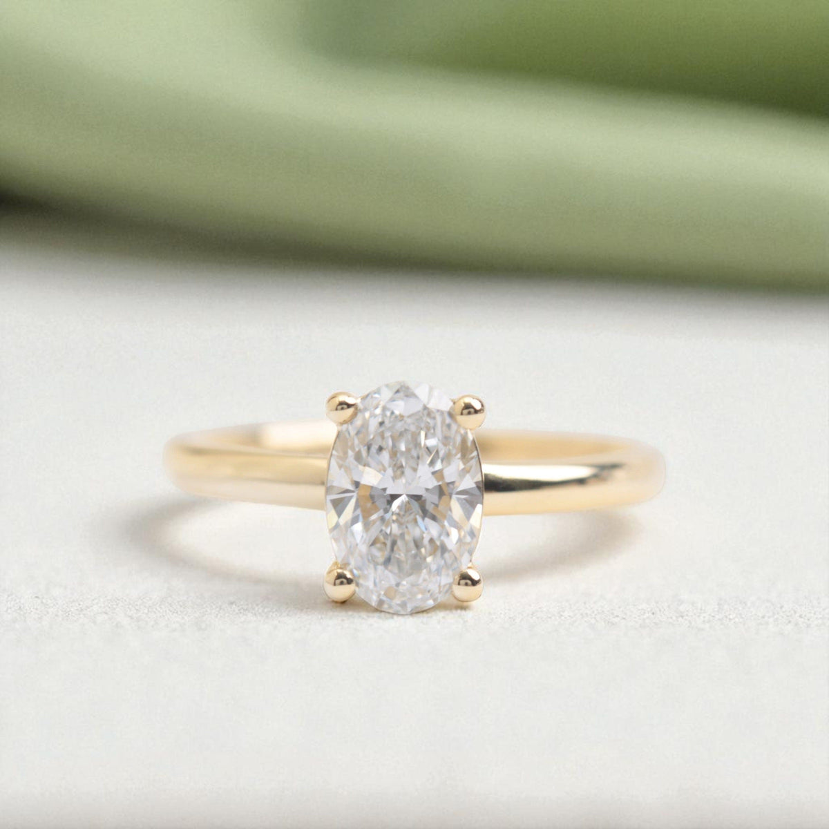 Oval Solitaire Lab Diamond Engagement Ring