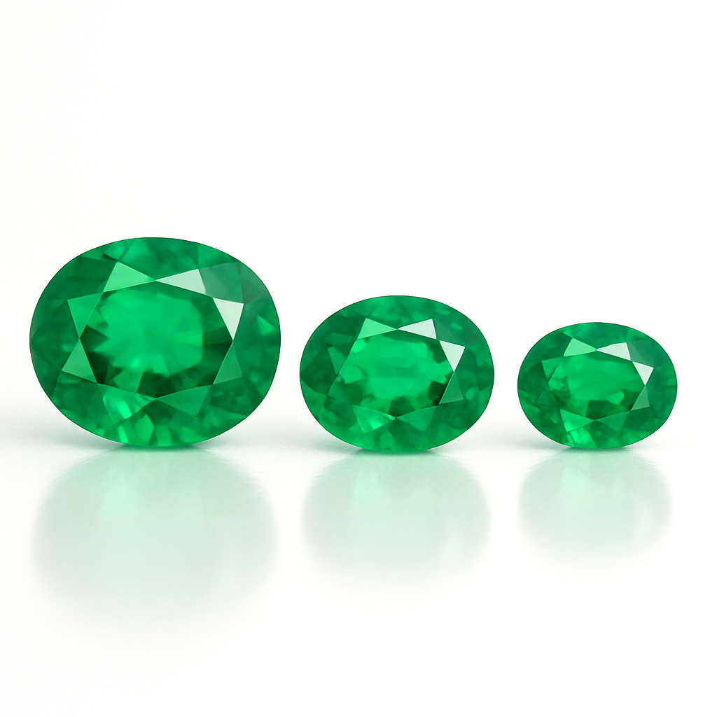 Oval Lab Grown Emerald Loose Stone