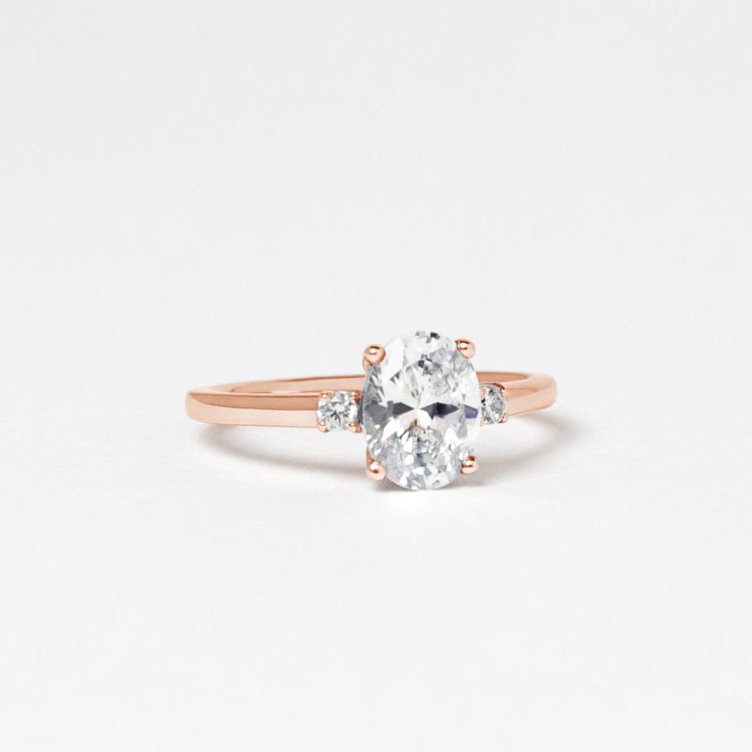 Oval Moissanite Trilogy Ring