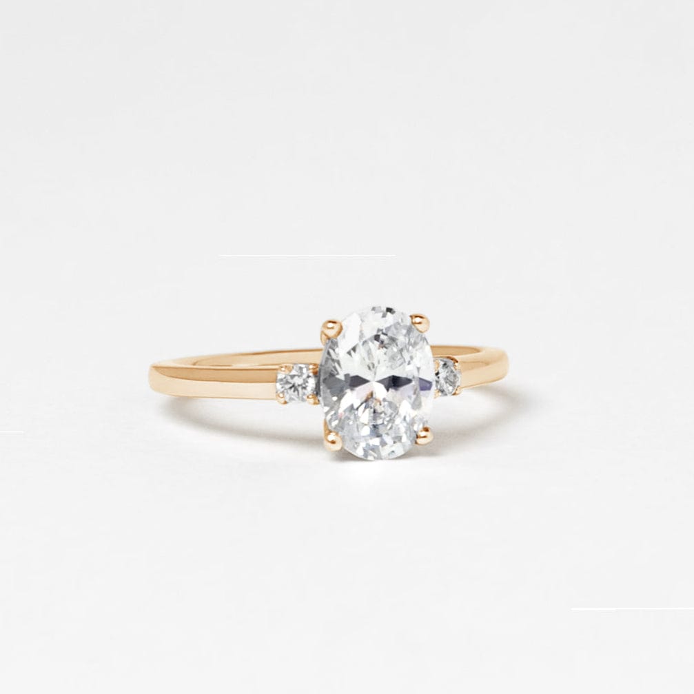 Oval Moissanite Trilogy Ring